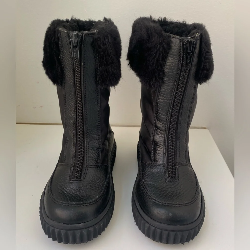 NATURINO Girls Black Rainstep Snow Boots - Size 27